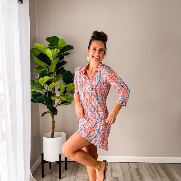 Colorful Patterned Dress - Picture 4 of 5